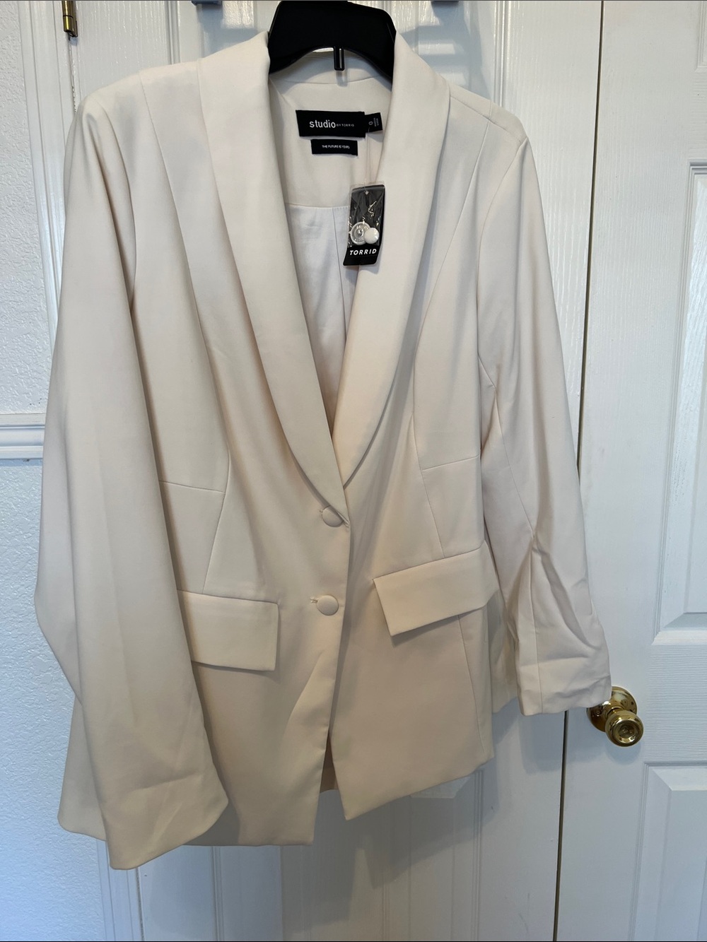 Torrid Studio Cream Shawl Collar Blazer